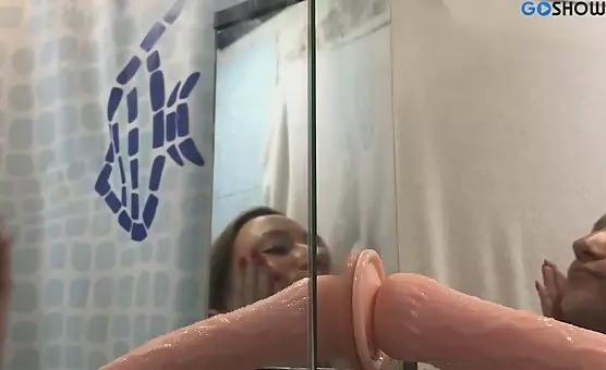 Big Dildo Oral Under The Shower
